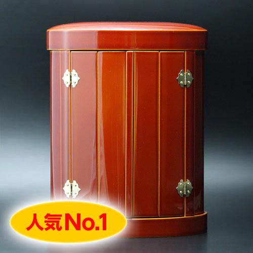 画像1: 木製 厨子 小判型 春慶漆塗 (1)